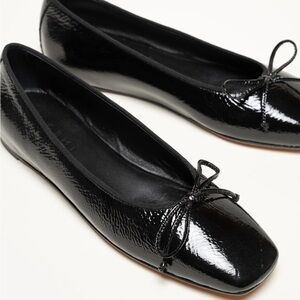 M. Gemi Danza Flats Patent Leather Black Ballet Shoes Hidden Wedge 37.5 EU $298